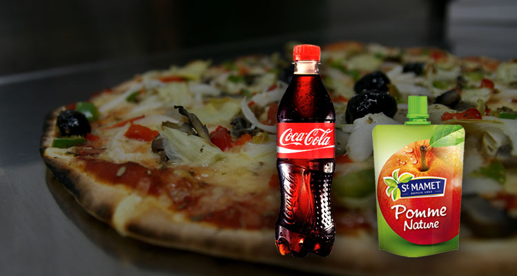 1 pizza achetée = 1 Coca-Cola 50cl + 1 compote offerts