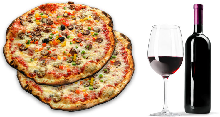 À partir de 2 pizzas commandées = une grande bouteille offerte